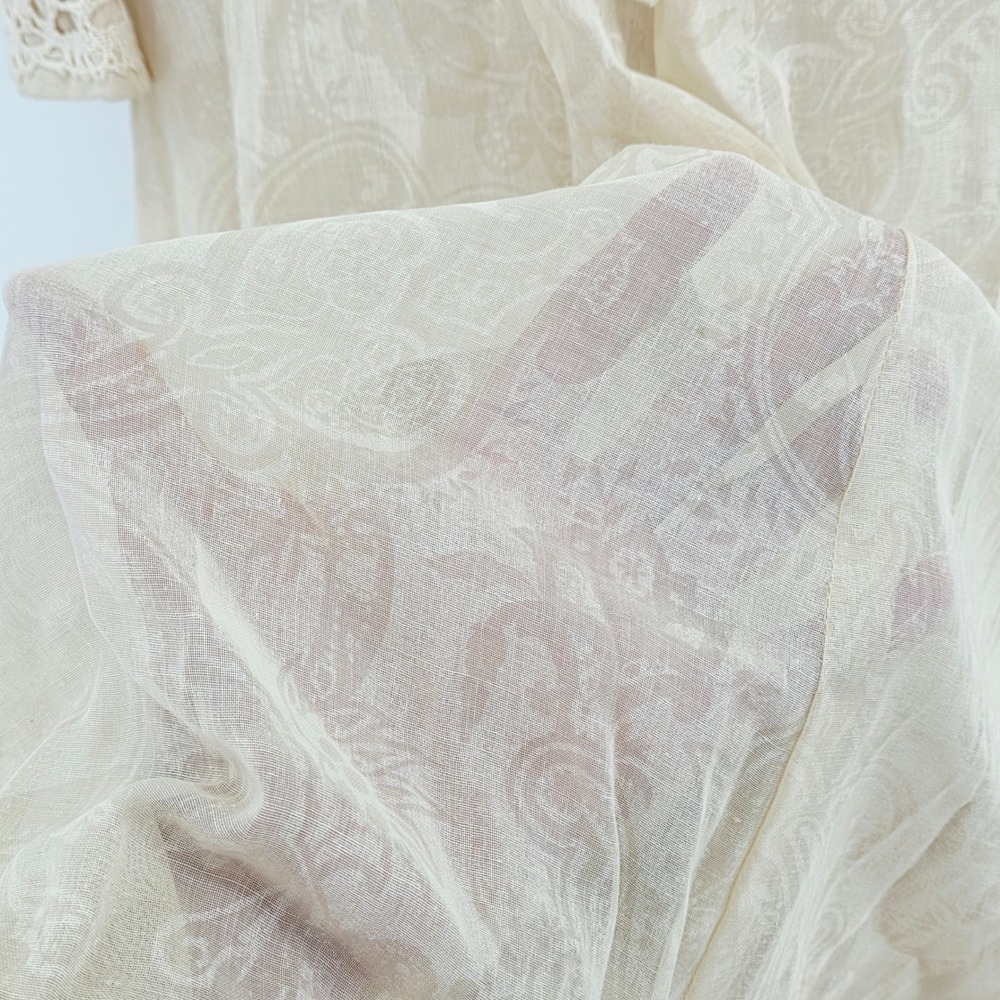 Vintage 1970s Gunne Sax Jessica Cream Crochet Maxi Prairie Sheer Dress Sz 5 - Picture 6 of 16